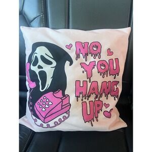 SOLD Ghostface "No You Hang Up" Pink Throw Pillow